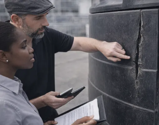 Beschädigung an einem Lagertank für Kraftstoffe