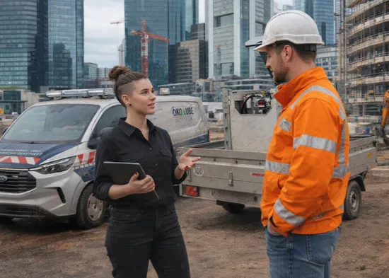 Die Inspektorin beantwortet Fragen zur Prüfung mobiler Tankstellen