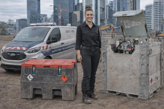 Verschiedene mobile Tankstellen auf der Baustelle